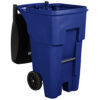 BRUTE ROLLOUT CONTAINER 65 GAL w/WHEELS & ATTACHED LID - blue