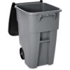 RCP BRUTE 50 Gal ROLLOUT GRAY BIN (w/Wheels&Lid)