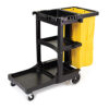 JANITOR CLEANING CART w/YLW ZIPPER BAG
